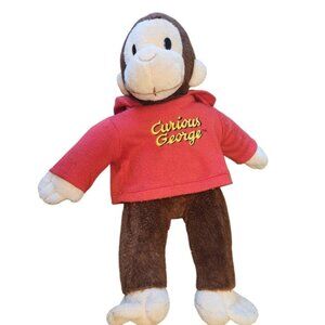 Curious George Plush Stuffed Animal Monkey Red Hoodie Northern‎ Gifts Toy